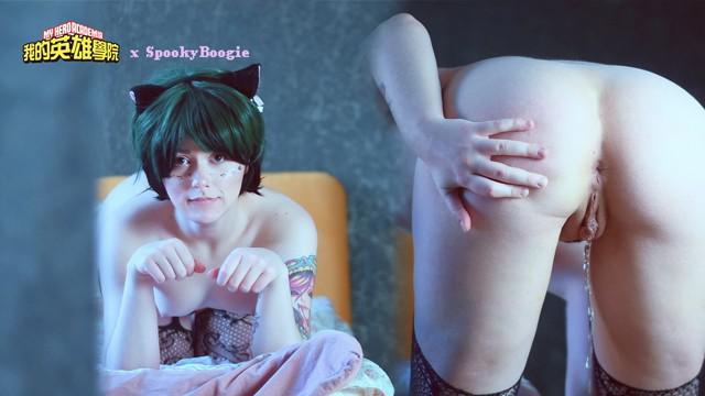 【角色扮演】好色的Izuku Midoriya玩弄她的猫和屁股，直到喷出来-Teen Cosplay Spooky Boogie海报剧照